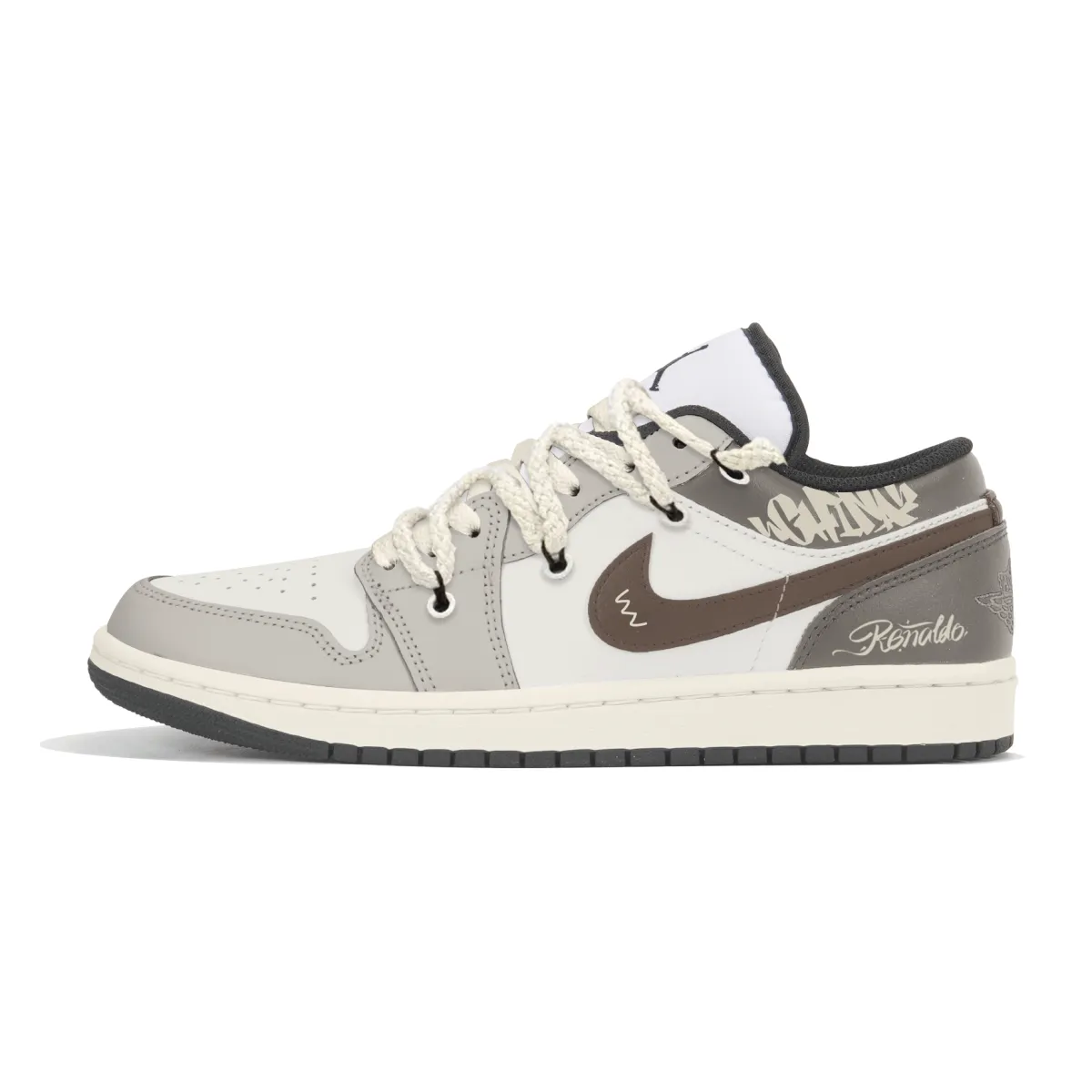 Jordan Air Jordan 1 Chocolate Pie Comfortable Abrasion Resistant Abrasion Resistant Low top Vintage Basketball Shoes