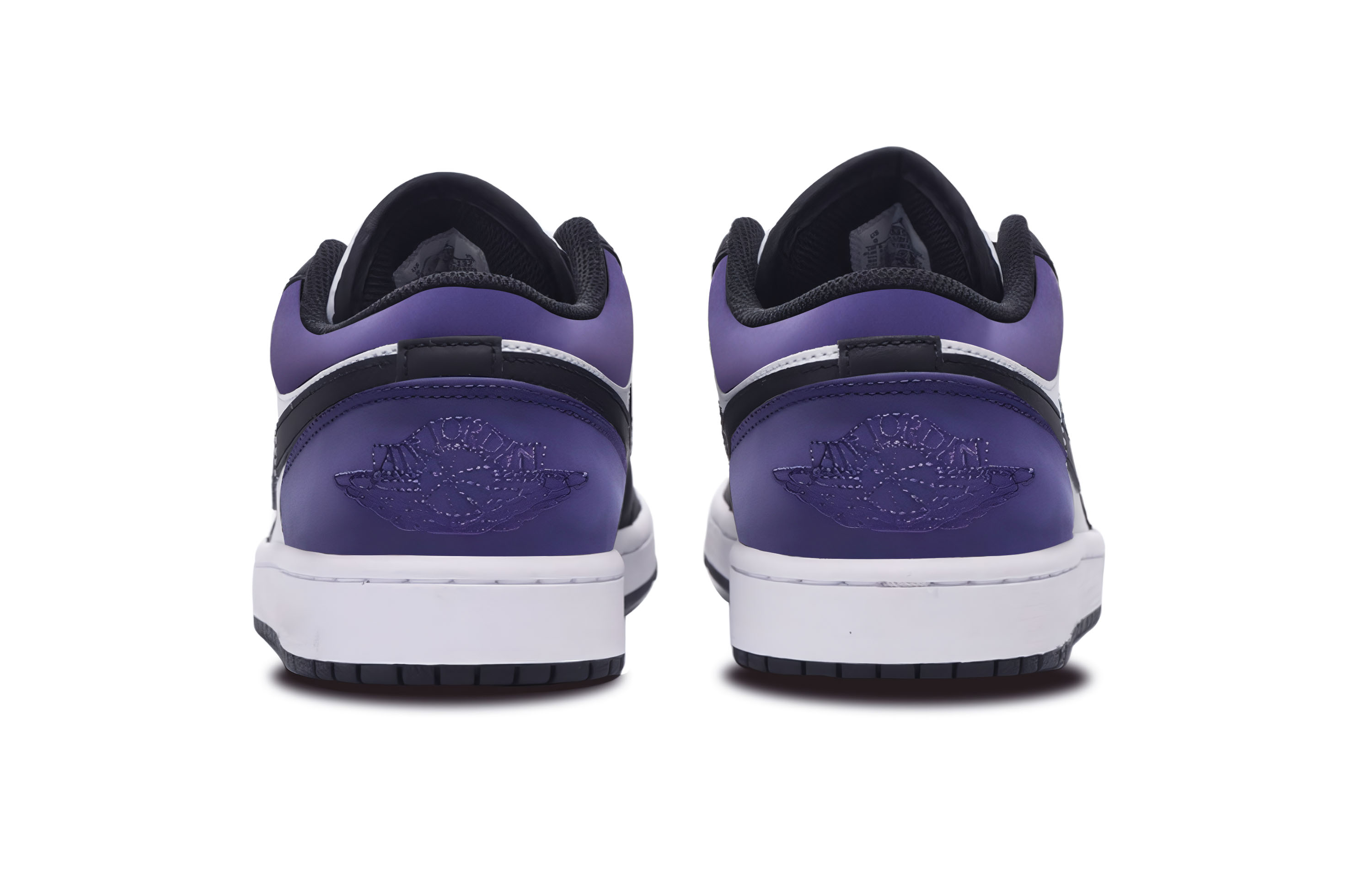Jordan Air Jordan 1 Leather Cushioning, Wear Resistant Low top Vintage Basketball Shoes Men’s Black Purple