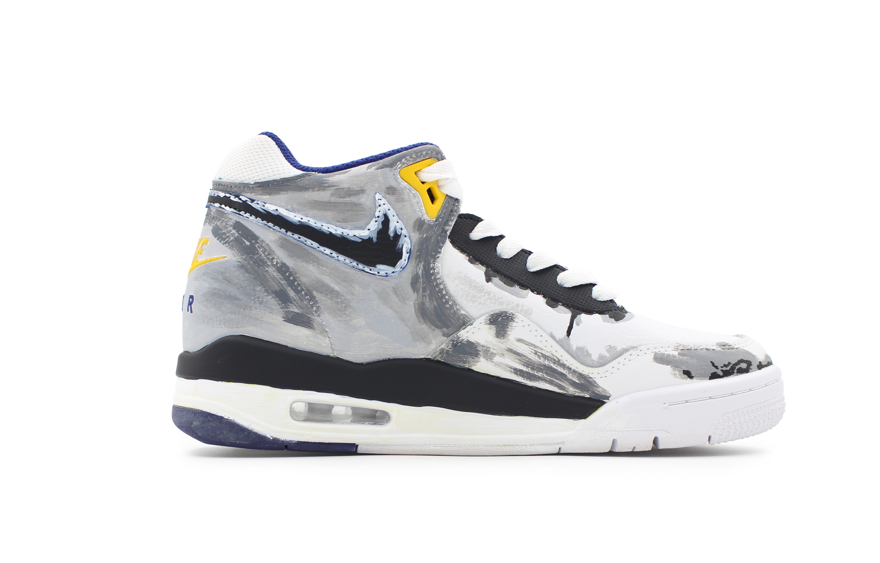 Nike Flight Legacy Moon Shadow Galaxy Trendy Abrasion Resistant Mid top Vintage Basketball Shoes Men’s Gray