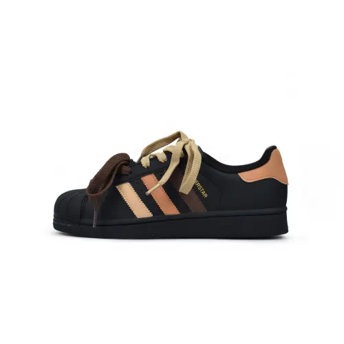 Adidas Originals SUPERSTAR Slip Resistant Low top Skateboard Shoes Unisex Black Brown