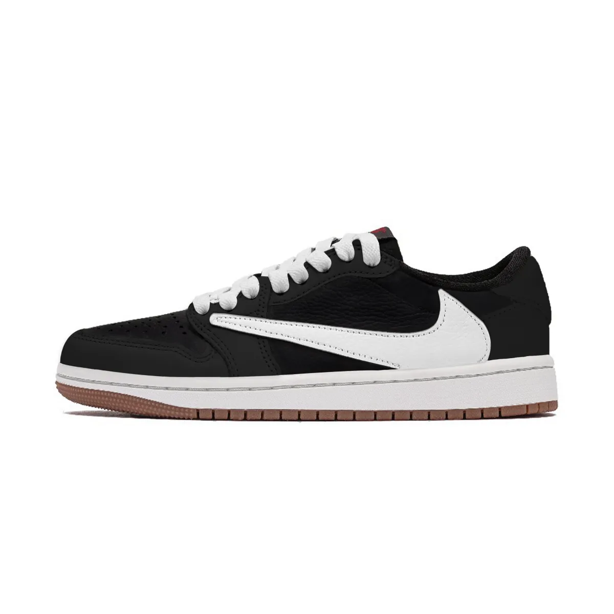 Travis Scott x Jordan Air Jordan 1 Low top Vintage Basketball Shoes Unisex Black White