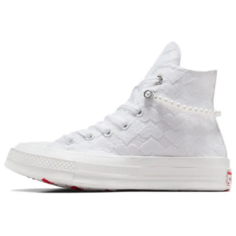 Converse Chuck 70 LOVE Slip Resistant, Abrasion Resistant, Lightweight High top Skateboard Shoes Unisex White