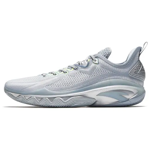 Anta Swagger 2 Cushioning Abrasion Resistant Rebound Low top Basketball Shoes Men's Gray Silver
