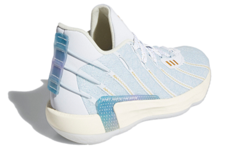Кроссовки adidas D lillard 7 GCA "Christmas" (голубые) — фото 3