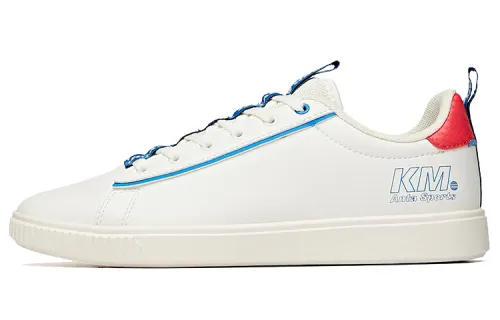 ANTA Skateboard Shoes Women's Low Top Ivory White/Crimson/Medium Blue