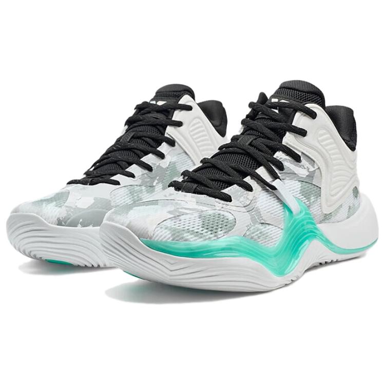 XTEP Battle 3 Basketball Shoes Men’s Mid Top Classic White, Lunar Stone Gray