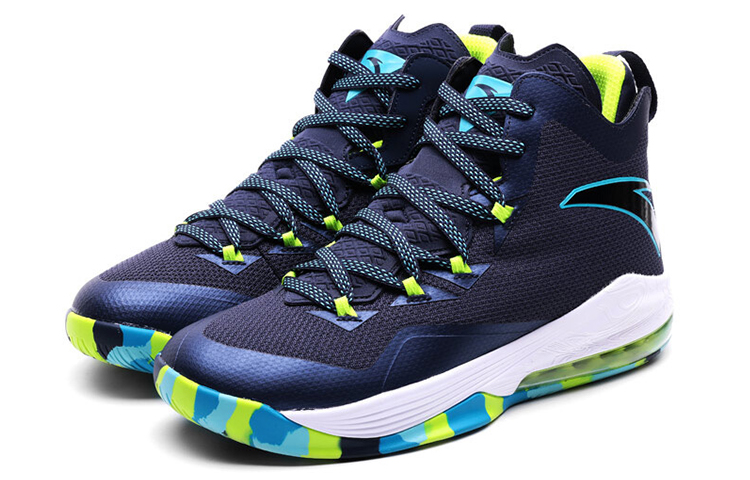 Anta The Shield 1 Comfortable Cushioning Slip Resistant Abrasion Resistant High top Basketball Shoes Men’s Blue