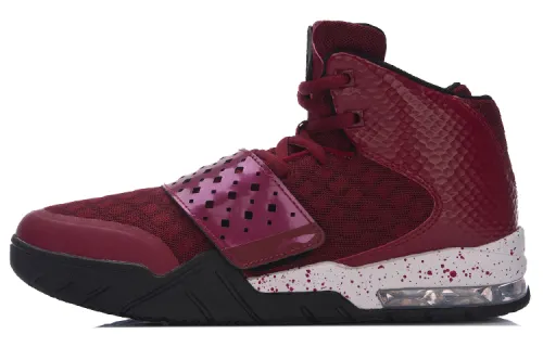 Li Ning Vintage Basketball Shoes Unisex High Top Red/Black