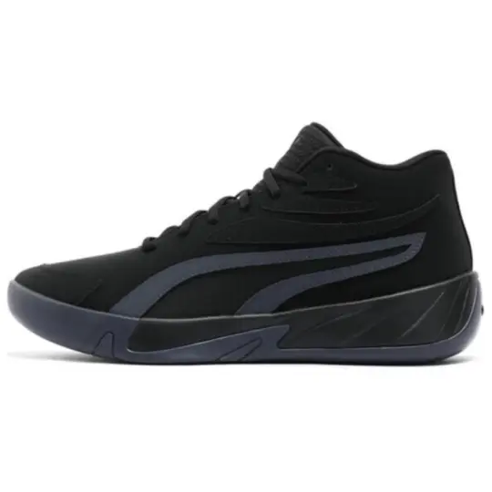 PUMA Court Pro Slip Resistant Abrasion Resistant Mid top Basketball Shoes Unisex Black