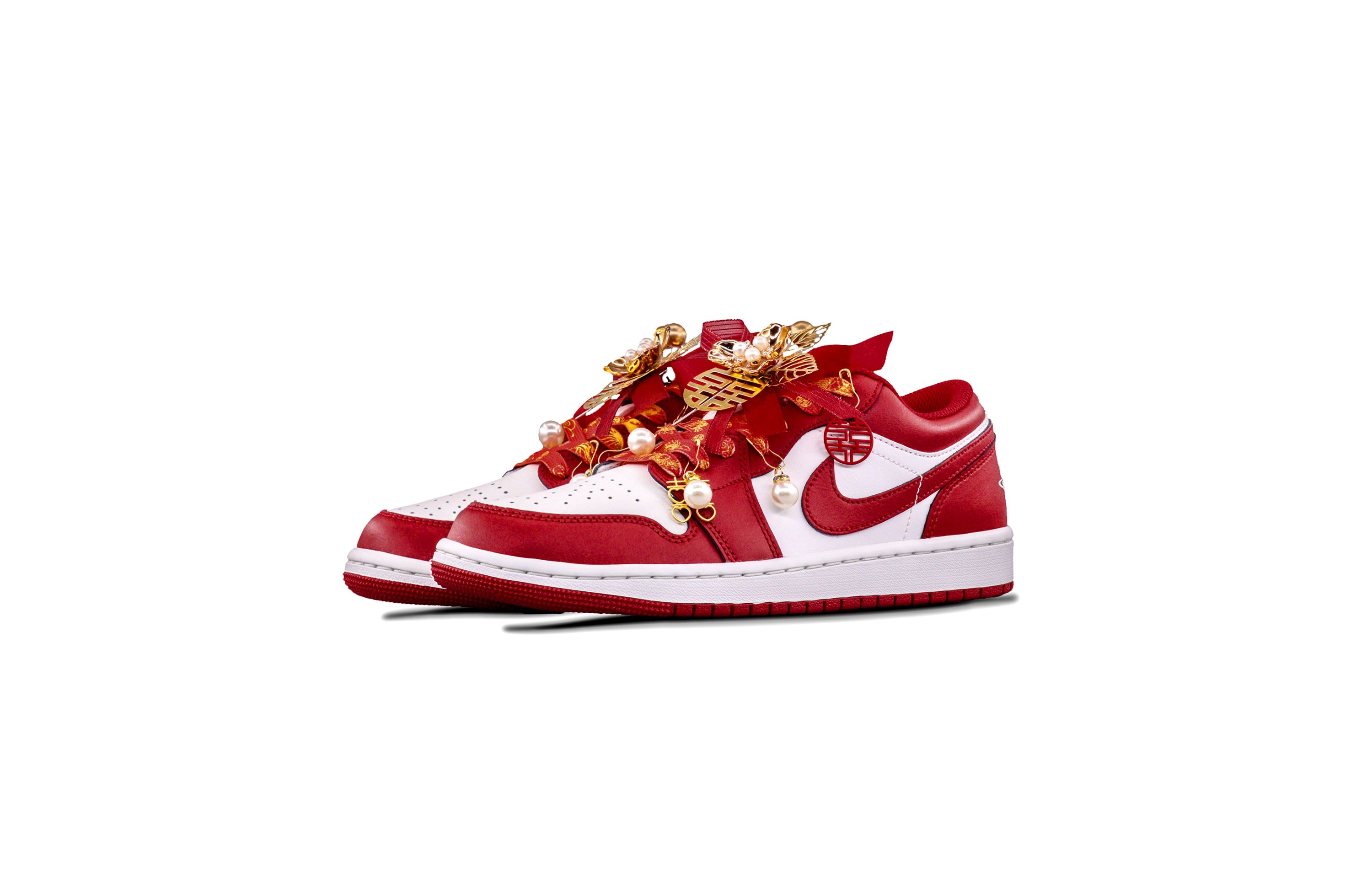 Jordan Air Jordan 1 Liberation Toe Abrasion Resistant Low top Vintage Basketball Shoes Unisex Red