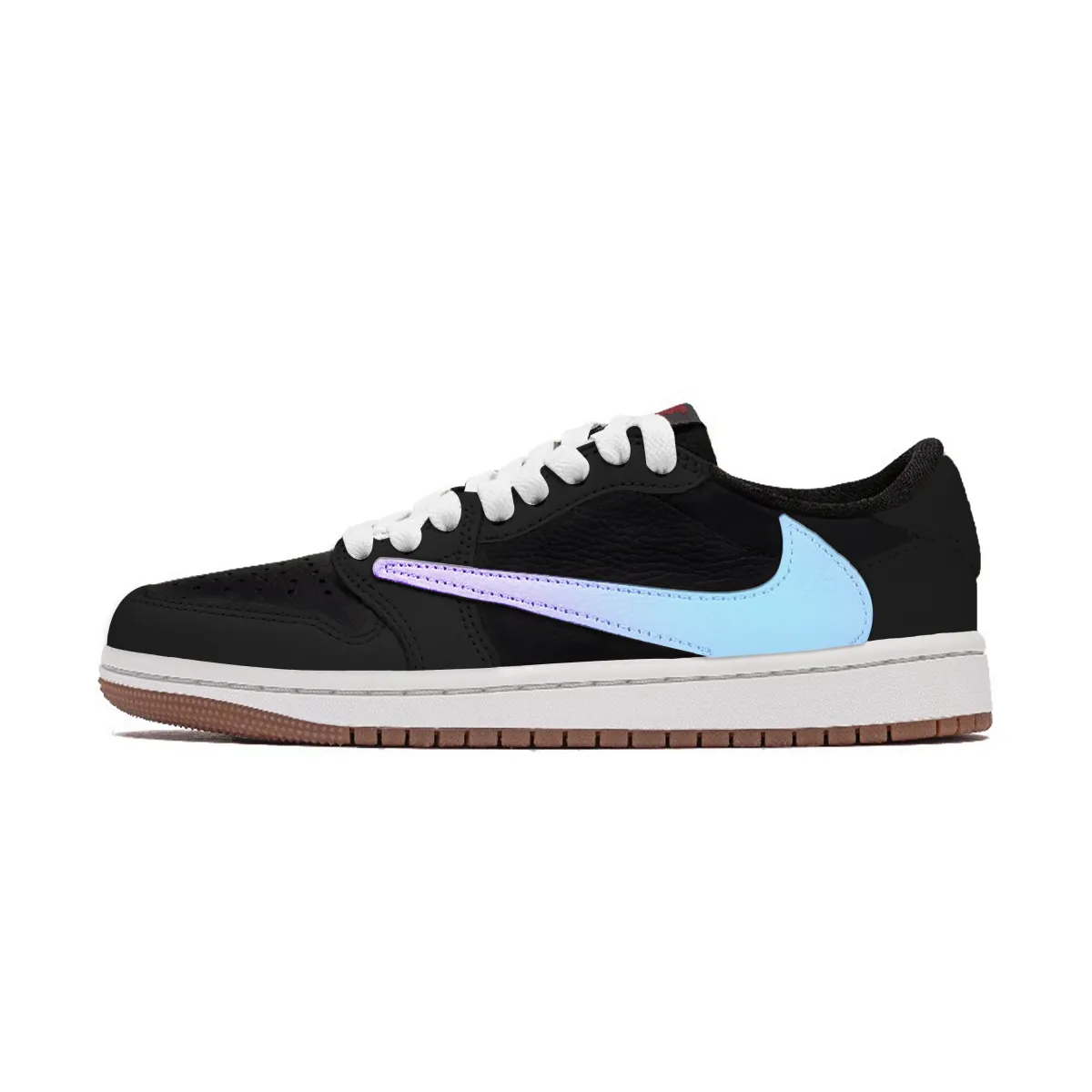 Travis Scott X Jordan Air Jordan 1 Vintage Basketball Shoes Unisex Low Top Black