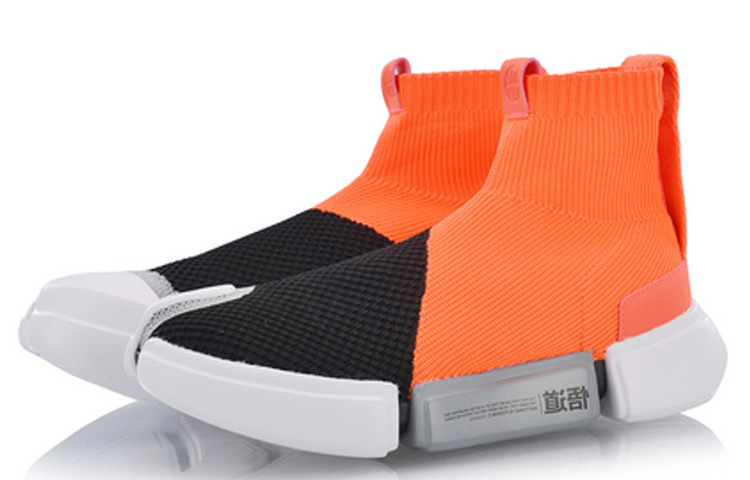LiNing Essence 2 Wmns Sock-Like Casual Sport Shoes — Black/Orange/White | Stock Clearance