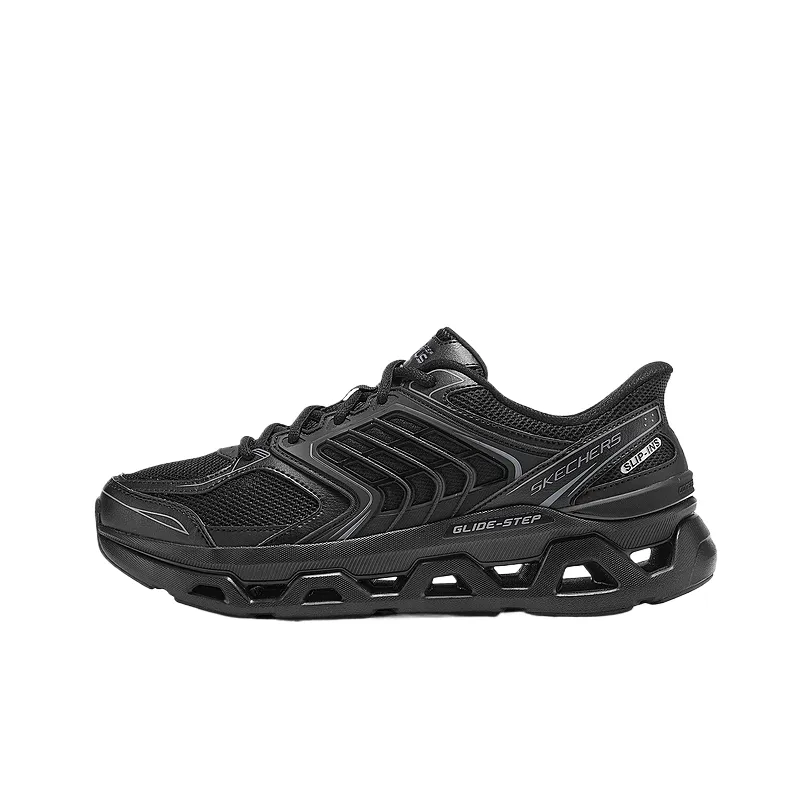 Skechers SPORT MENS PU, Mesh Abrasion Resistant Low top Training Shoes Men's Black