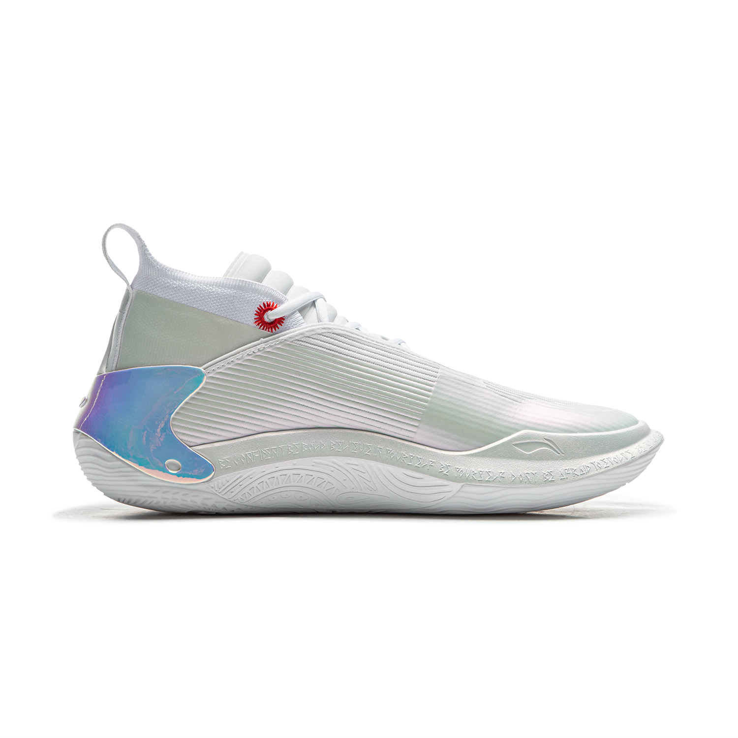 Li Ning Wow11 Cushioning Abrasion Resistant Lightweight Rebound Mid top Basketball Shoes Men’s White