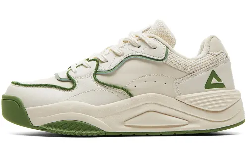 PEAK Skateboard Shoes Women's Low Top Beige/Green