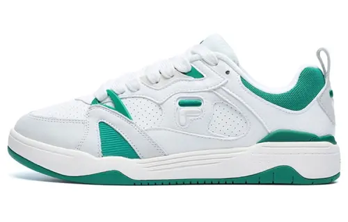 FILA FUSION Smash Textile, Synthetic Leather Low top Vintage Basketball Shoes Men's White Green