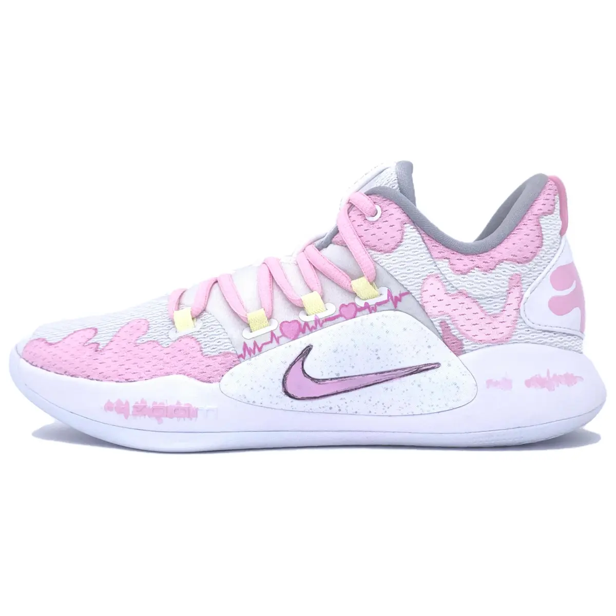 Nike Hyperdunk X Slip Resistant Abrasion Resistant Low top Basketball Shoes Men's White Pink