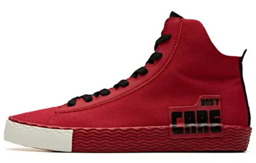 Anta Abrasion Resistant High top Canvas Shoes Men's Red