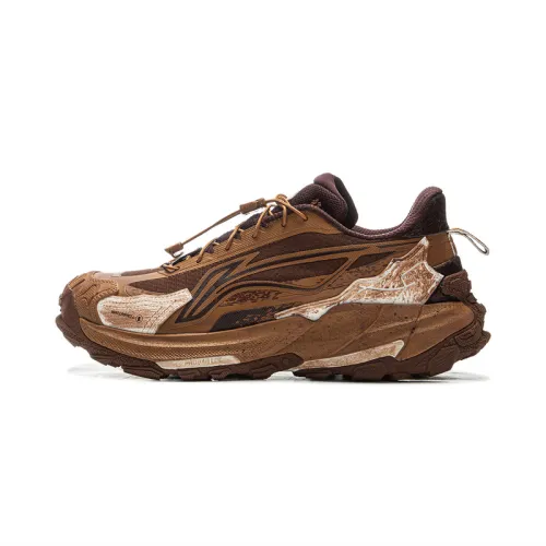 Li Ning Outdoor CF Tracing, Yijie 2.0 Slip Resistant Abrasion Resistant Low top Hiking Shoes Unisex Tan