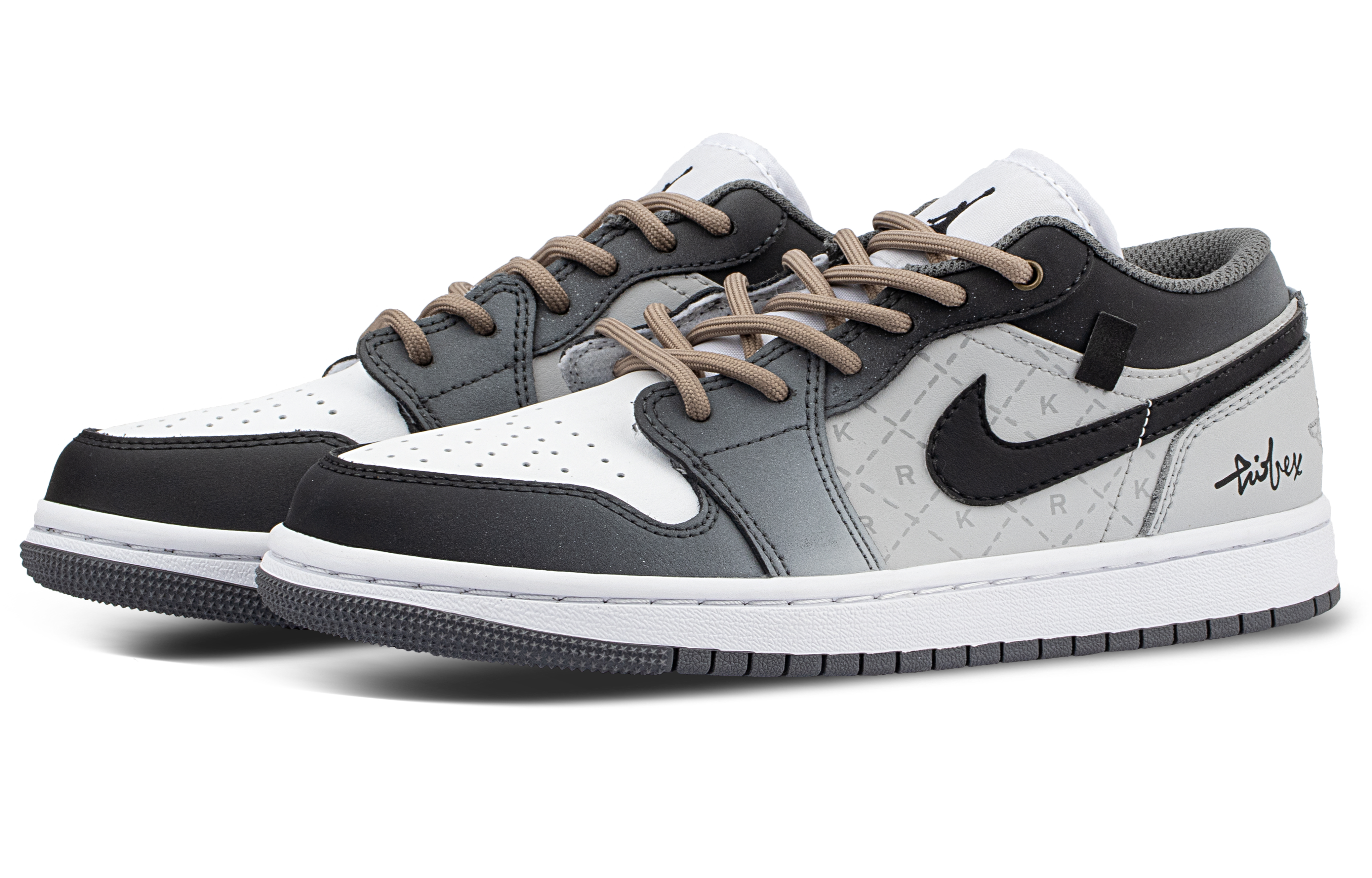 Jordan Air Jordan 1 Low top Vintage Basketball Shoes Unisex Gray