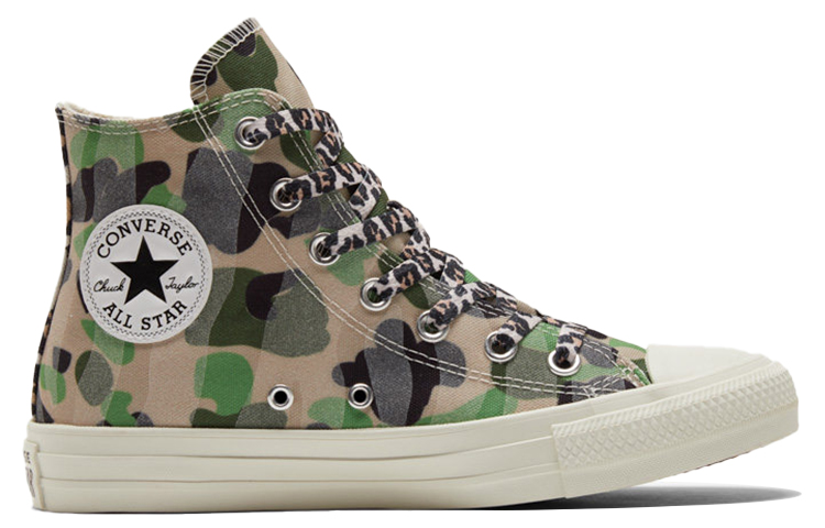 Женские кеды Converse Chuck Taylor All Star (зеленый камуфляж) — фото 2