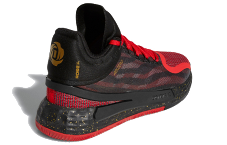 Кроссовки adidas D rose 11 CNY (черный / красный / золотой) — Чёрный / красный / золотой — фото 4