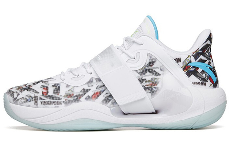 Anta Water Flower 4 Nitrogen Technology Cushioning Support Low top Performance Basketball Shoes Men's White Blue