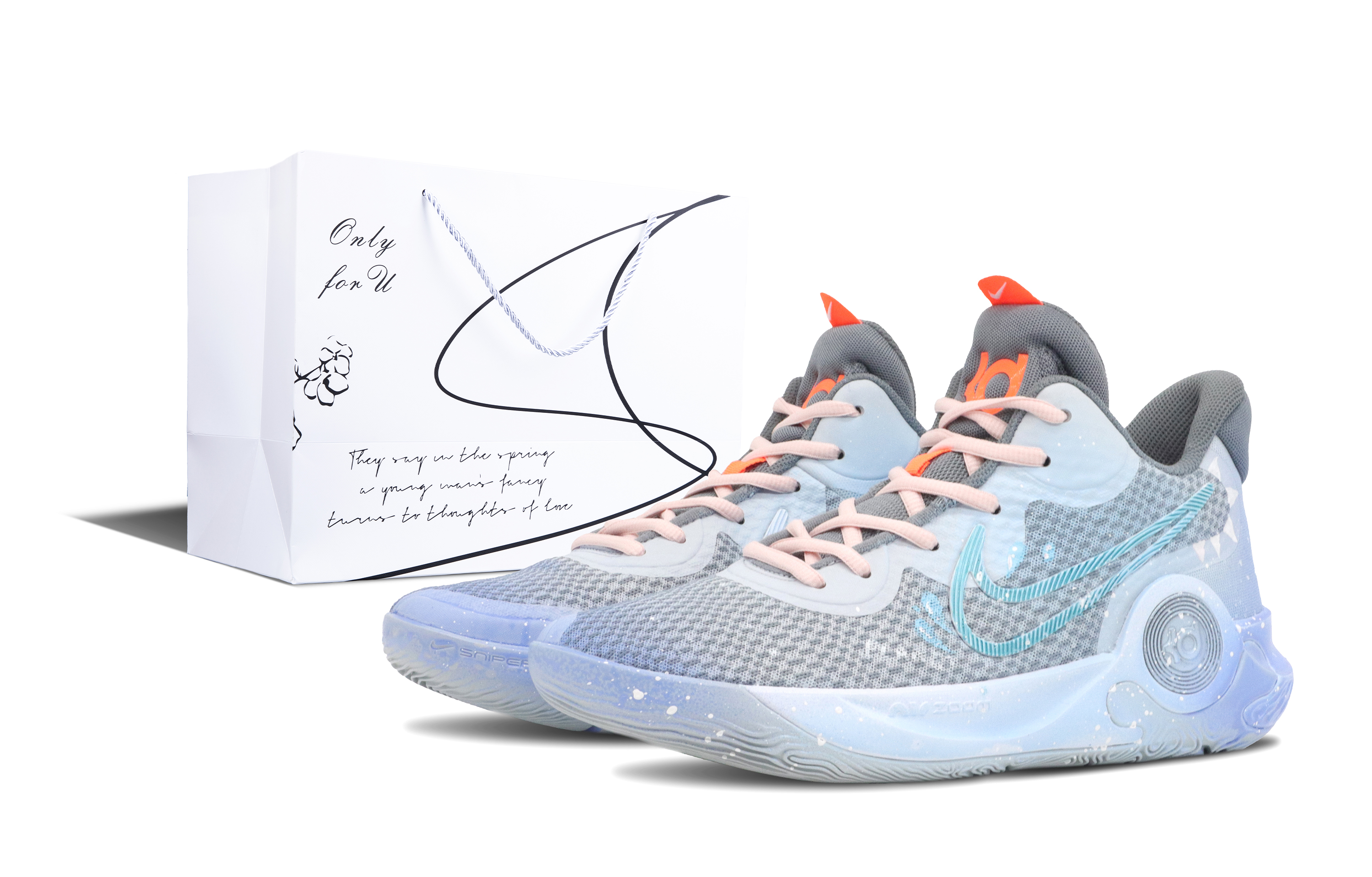 Nike Trey 5 KD Tree Ridge, West Coast Cushioning, Wear Resistant Mid top Basketball Shoes Unisex Blue Gray