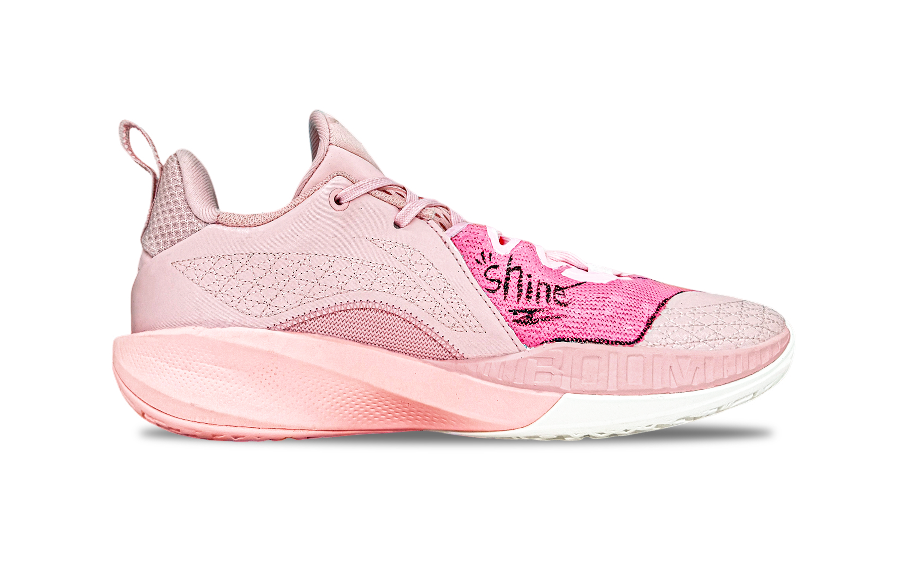 Li Ning Speed 2 Synthetic Leather Cushioning Breathable Rebound Low top Basketball Shoes Men’s Pink