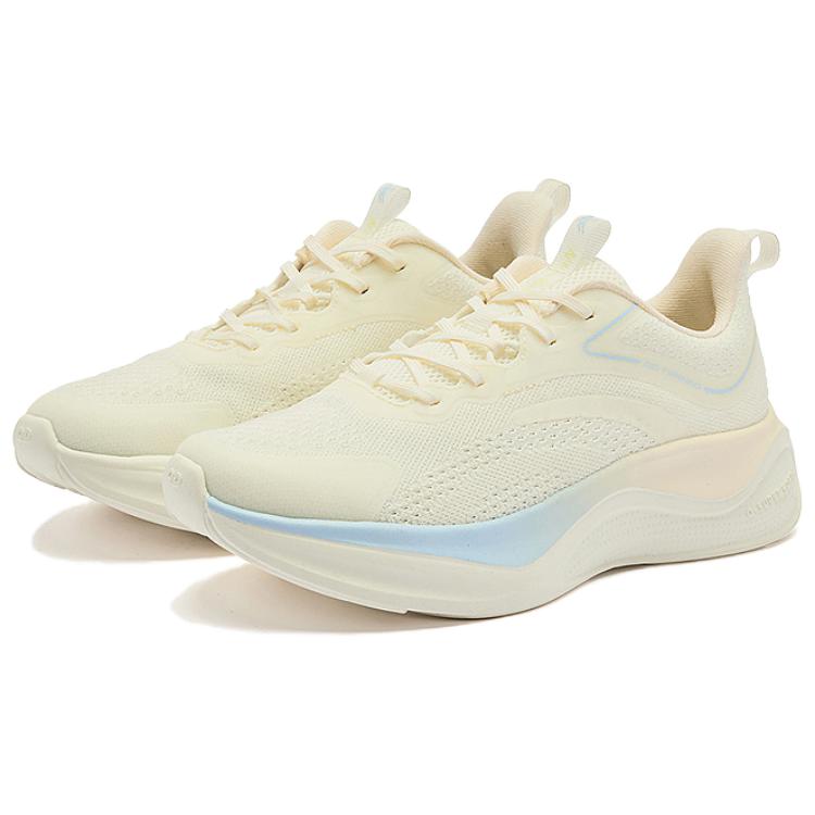 QIAODAN Synthetic Leather Cushioning Breathable Low top Training Shoes Women’s Beige Blue