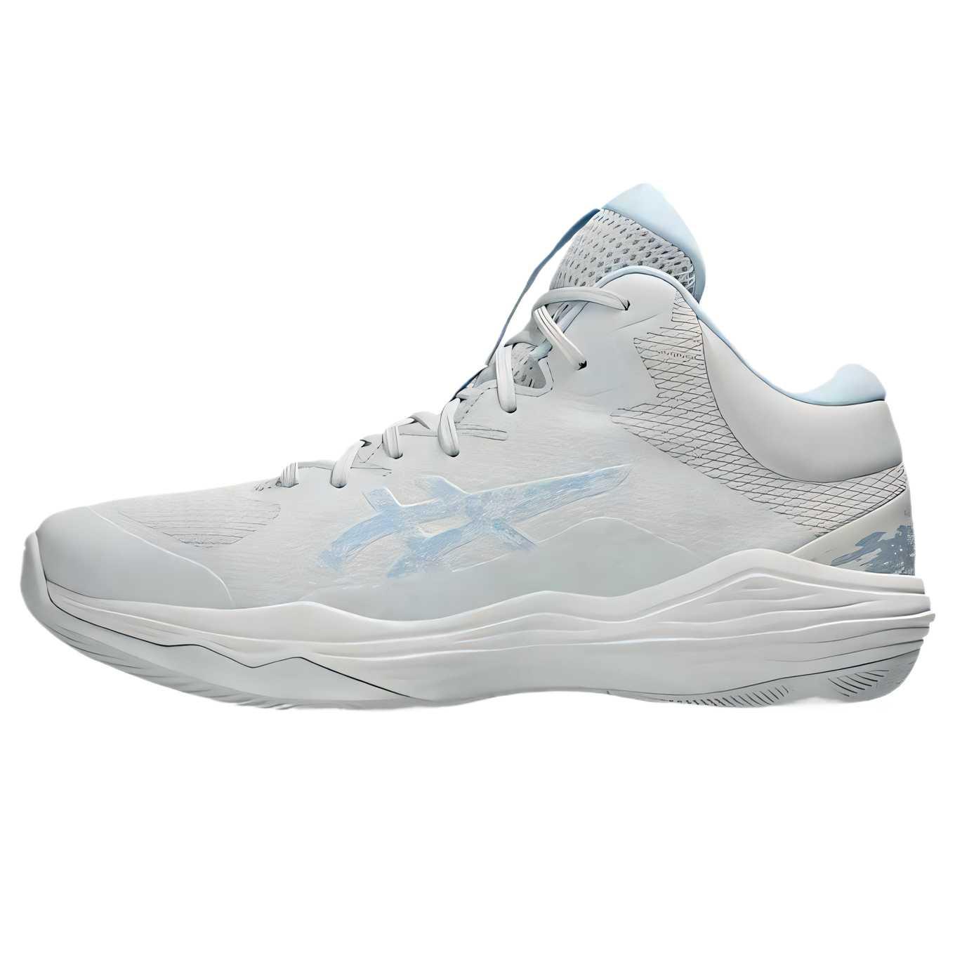 ASICS Nova Flow 2 Synthetic Leather Mid top Basketball Shoes Men's White