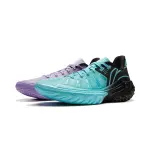 Li Ning Jie Ao 2 Cushioning Slip Resistant Breathable Low top Basketball Shoes Men's Cyan Purple Mismatched