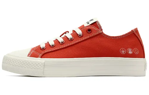 Pony Slip Resistant, Abrasion Resistant, Lightweight Low top Canvas Shoes Unisex Orange Red