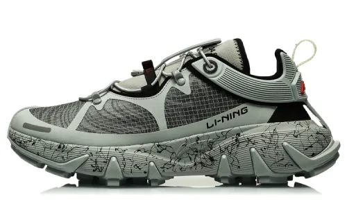 Li Ning Basketball Shoes Men's Low Top Brick Gray