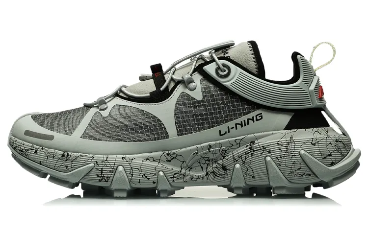 Li Ning Basketball Shoes Men's Low Top Brick Gray