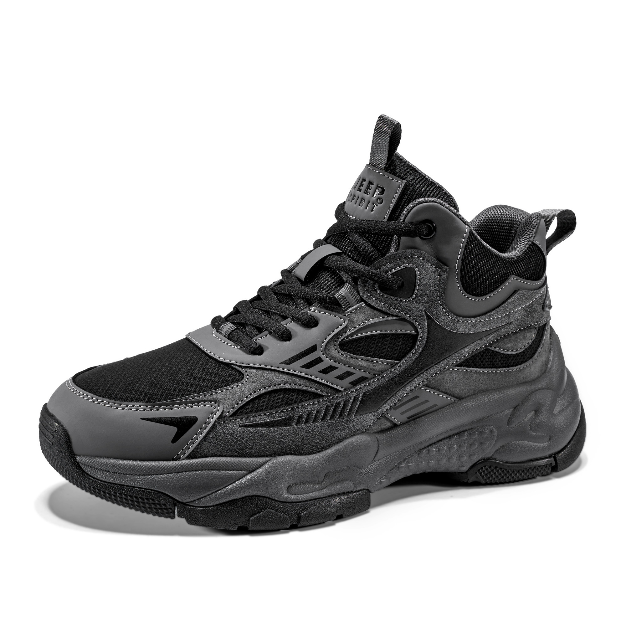 JEEP SPIRIT Rebound Cushioning Support Abrasion Resistant Waterproof Mid top Hiking Shoes Men’s Volcanic Ash