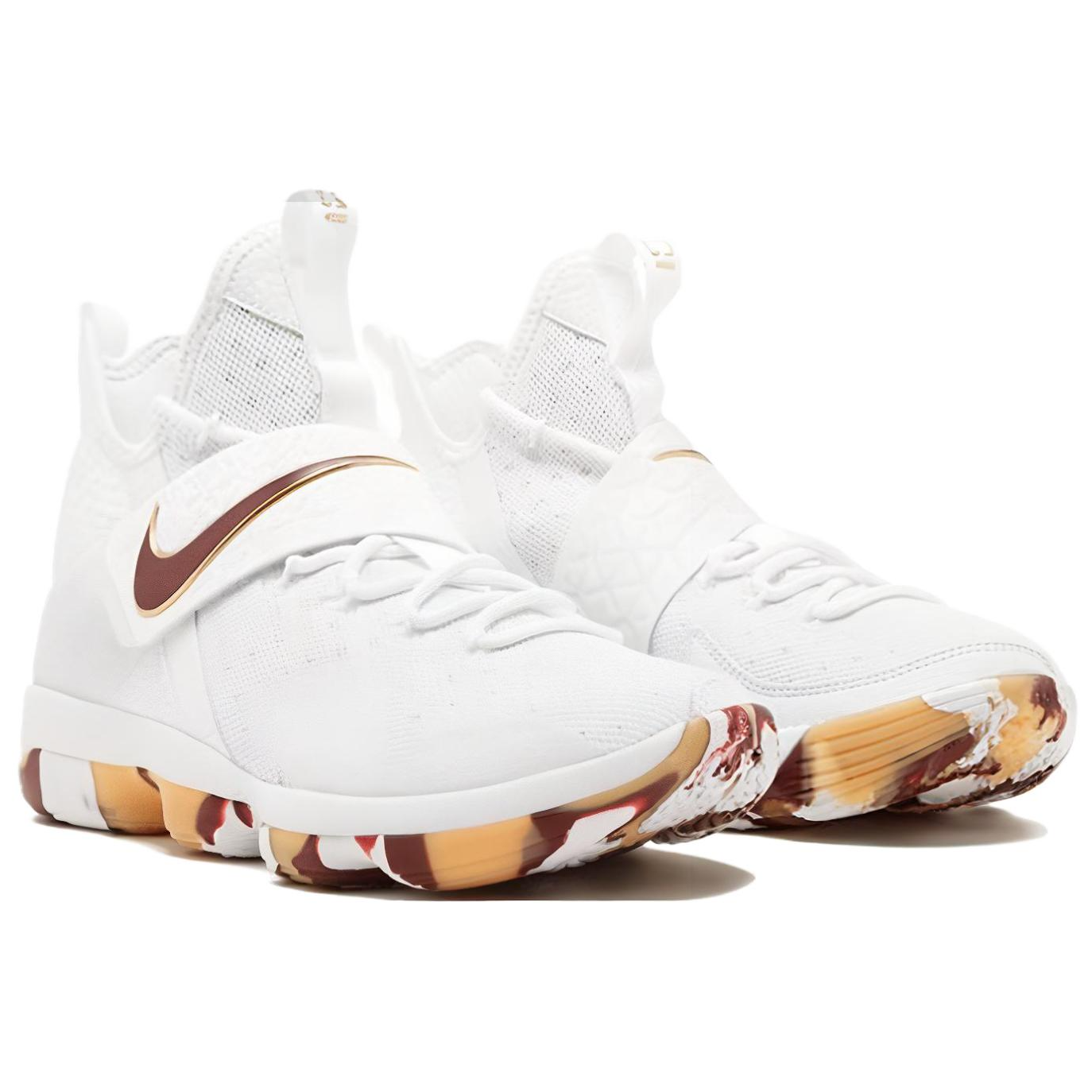 Мужские кроссовки Nike Lebron 14 Wine (белые) — 白/团队红/浅棕色 — фото 4