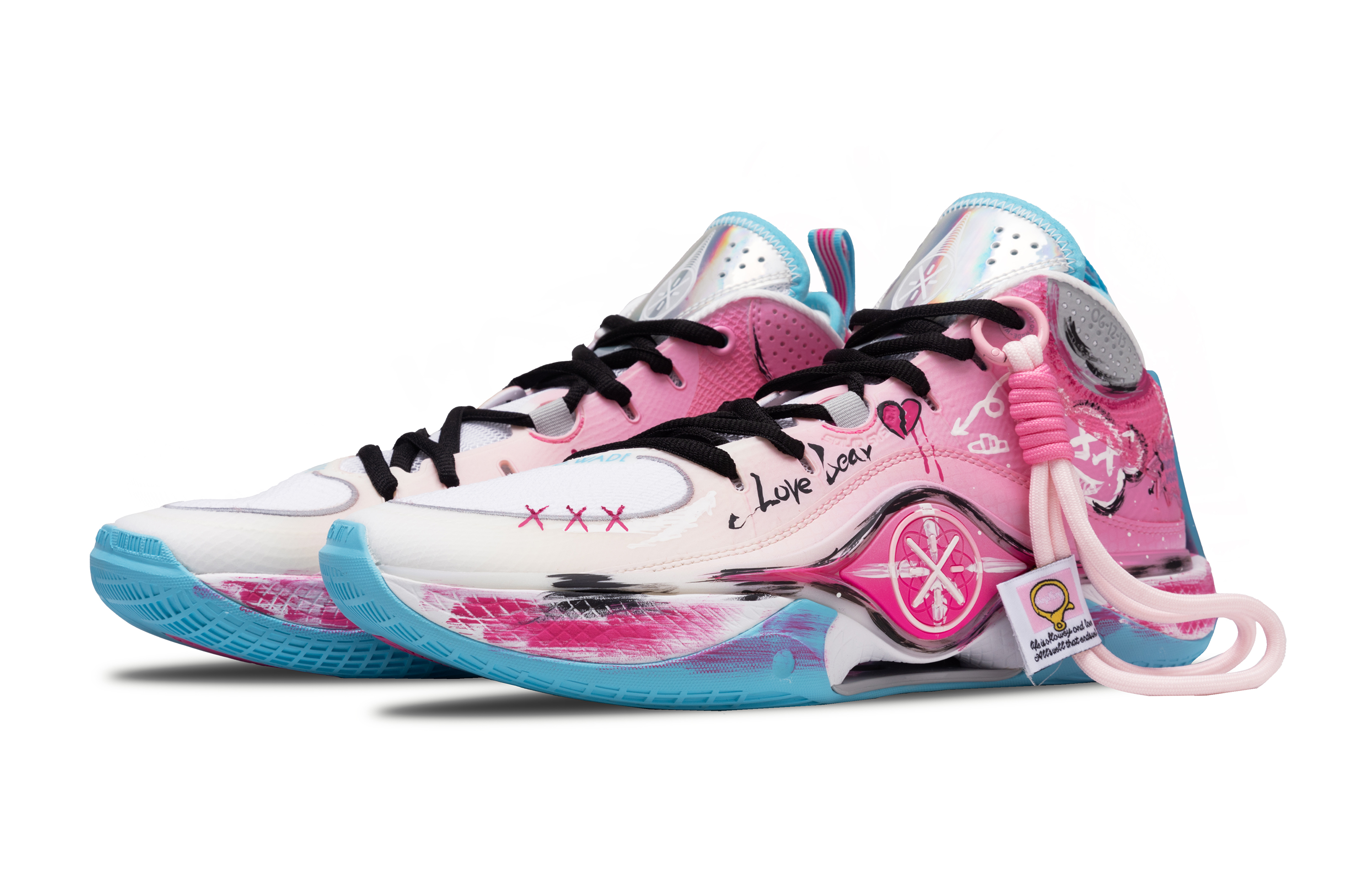 Li Ning Cushioning Impact Resistant Rebound Low top Basketball Shoes Men’s Bright Pink