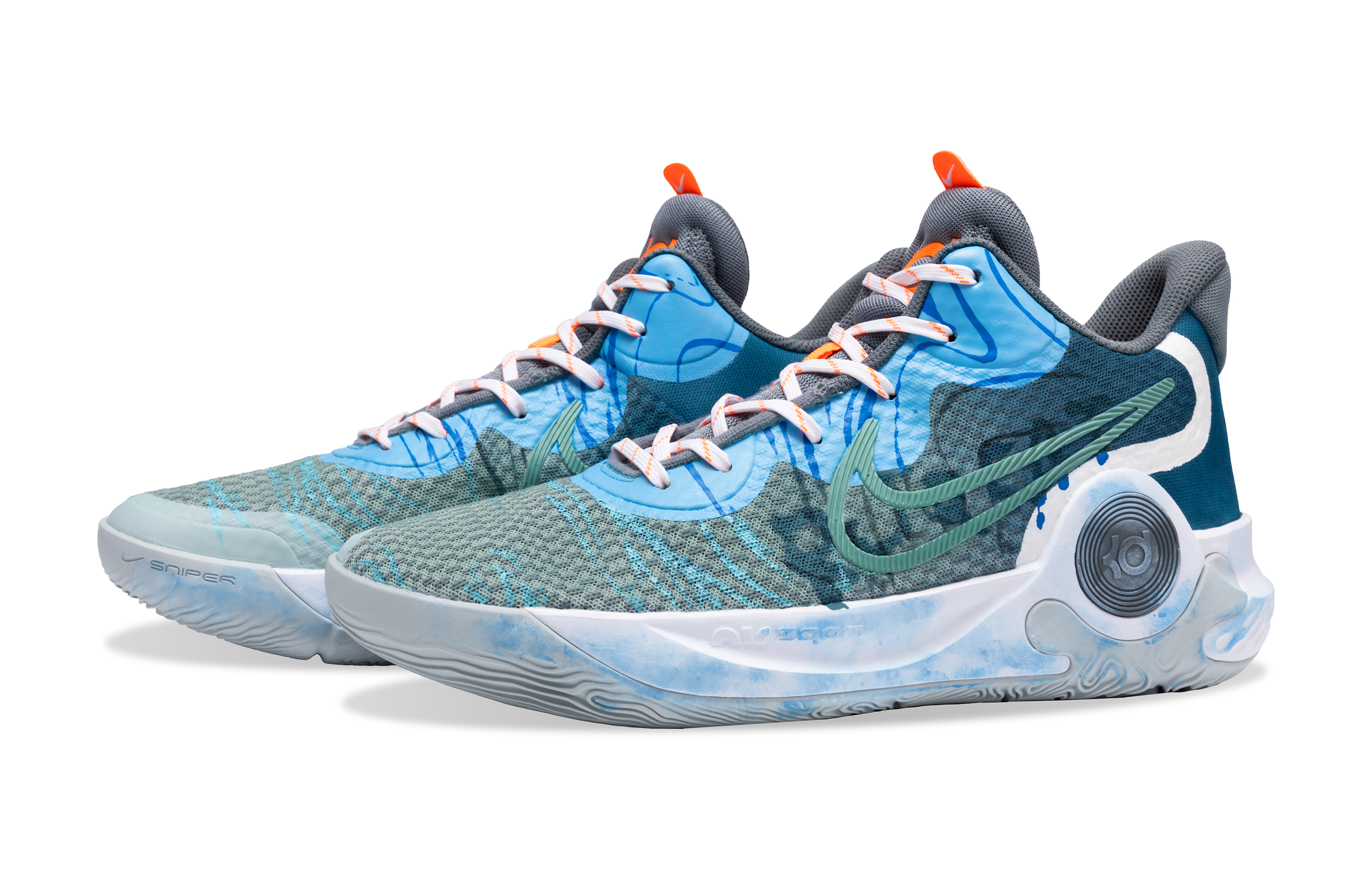 Nike KD Trey 5 IX Mesh Cushioning Grip Cushioning Grip Mid top Basketball Shoes Unisex Blue