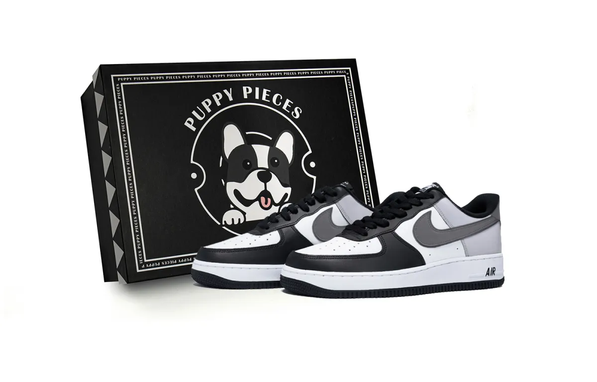 Nike Air Force 1 Colorful Smoke Gray, Special Shoe Box Slip Resistant Low top Skateboard Shoes Men's White Dark Gray