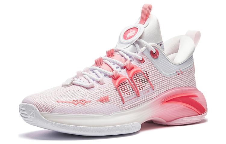 Anta Comfortable Slip Resistant, Abrasion Resistant, Lightweight Low top Basketball Shoes Men’s Pink White