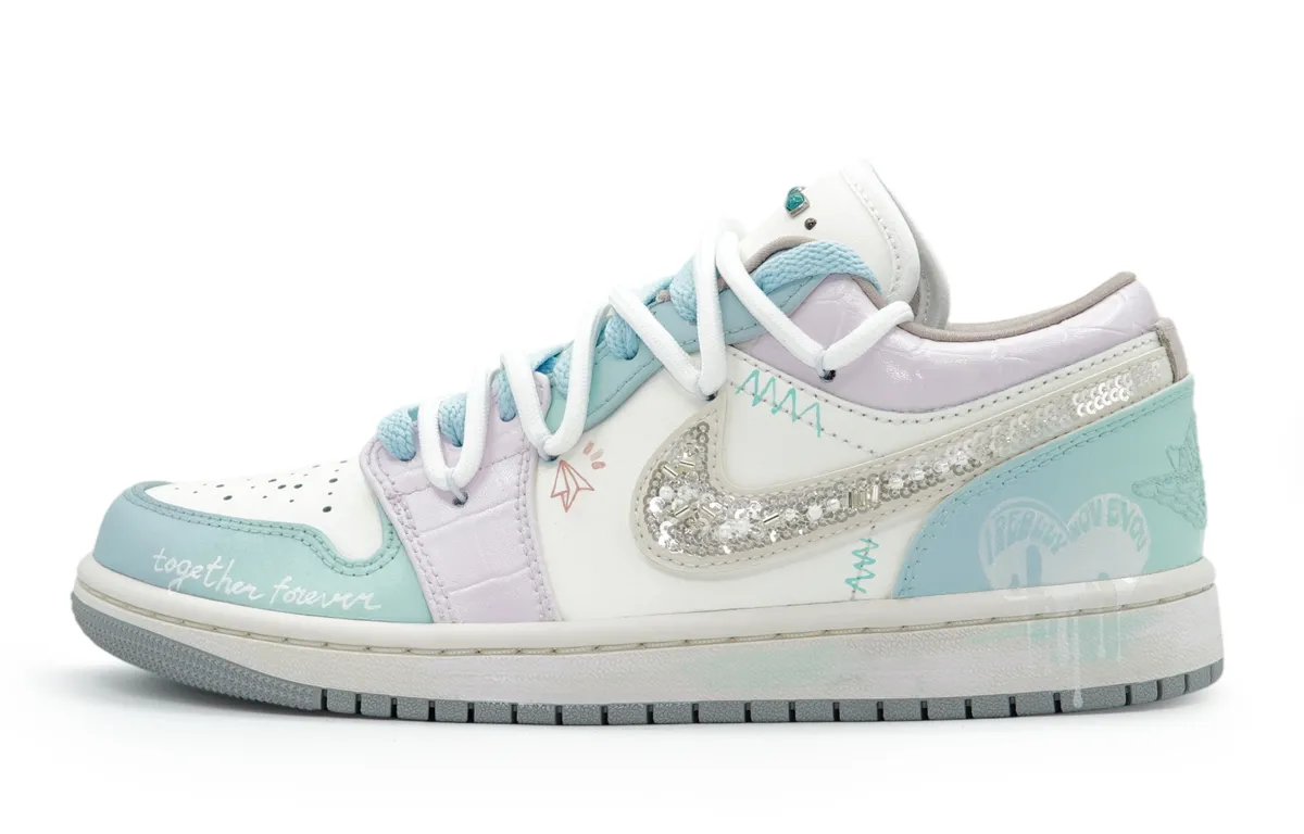 Jordan Air Jordan 1 Vintage Basketball Shoes Unisex Low Top Purple/White/Blue