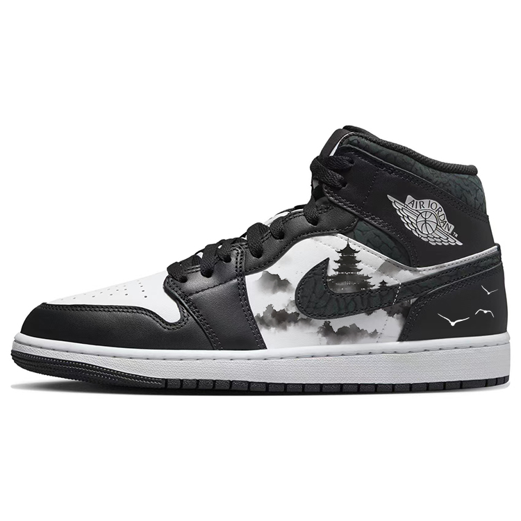 Jordan Air Jordan 1 Vintage Basketball Shoes Men's Mid Top White/Gray