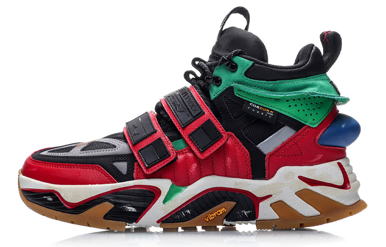 Li Ning Slip Resistant Coverage Thermal High top Vintage Basketball Shoes Men’s Black Red Green