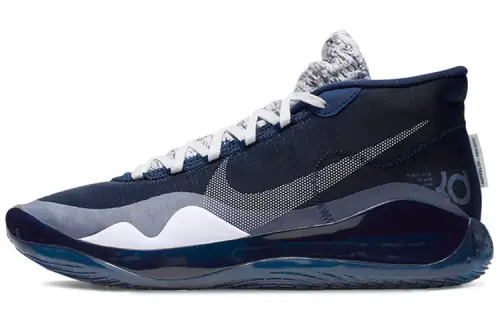 Nike KD 12 ZOOM fashionable and versatile mid-top practical basketball shoes for men and women, midnight blue