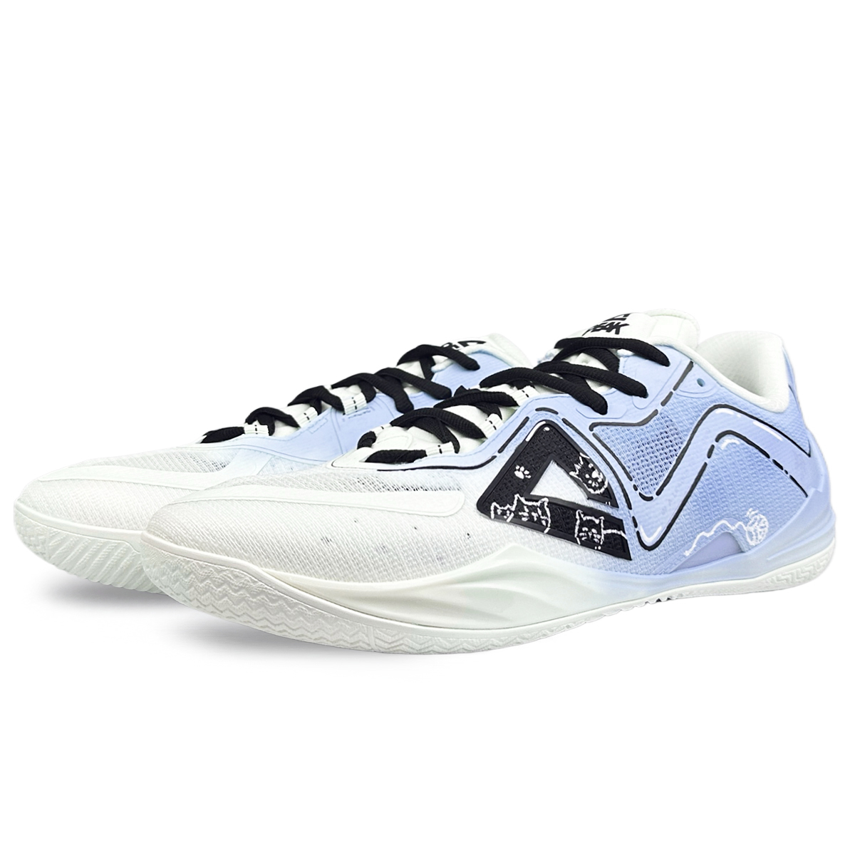 PEAK Slip Resistant, Abrasion Resistant, Coverage, Rebound Low top Basketball Shoes Men’s White Purple