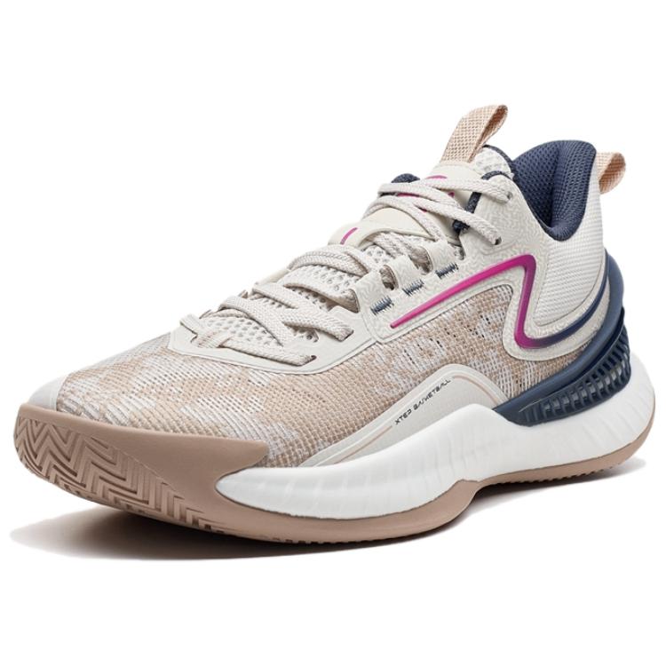 XTEP Jie Ao 2 Comfortable And Trendy Fabric Slip Resistant Abrasion Resistant Low top Basketball Shoes Men’s Gray Brown