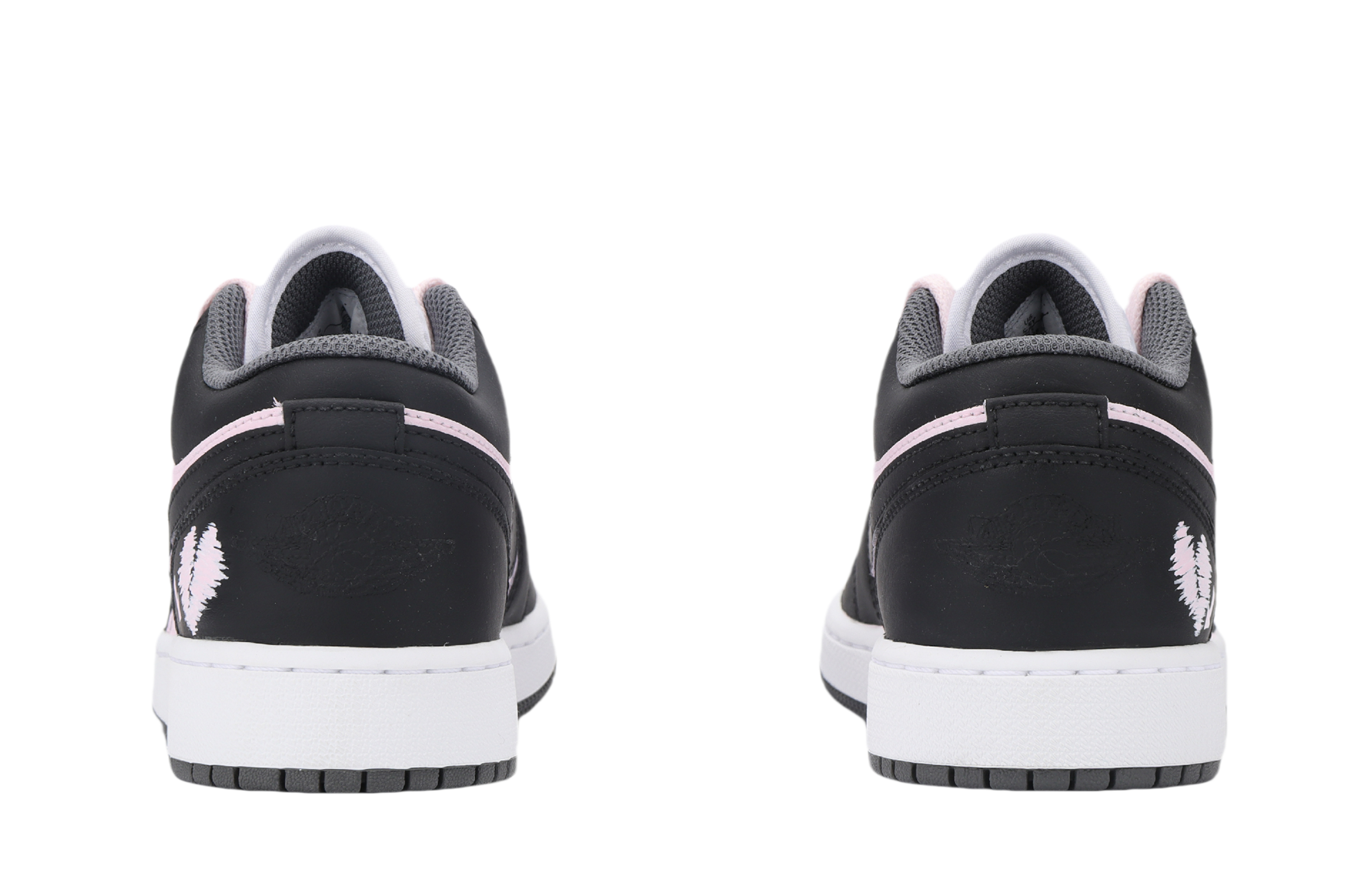 Jordan Air Jordan 1 Heart Signal Abrasion Resistant Low top Vintage Basketball Shoes Unisex Black Pink