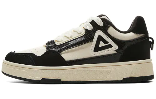 PEAK Taichi Magazine Skateboard Shoes Women's Low Top Black Beige White