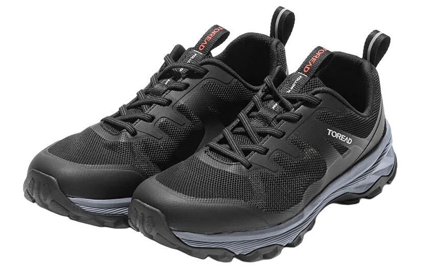 TOREAD Abrasion Resistant, Breathable, Lightweight Low top Hiking Shoes Men’s Black Gray